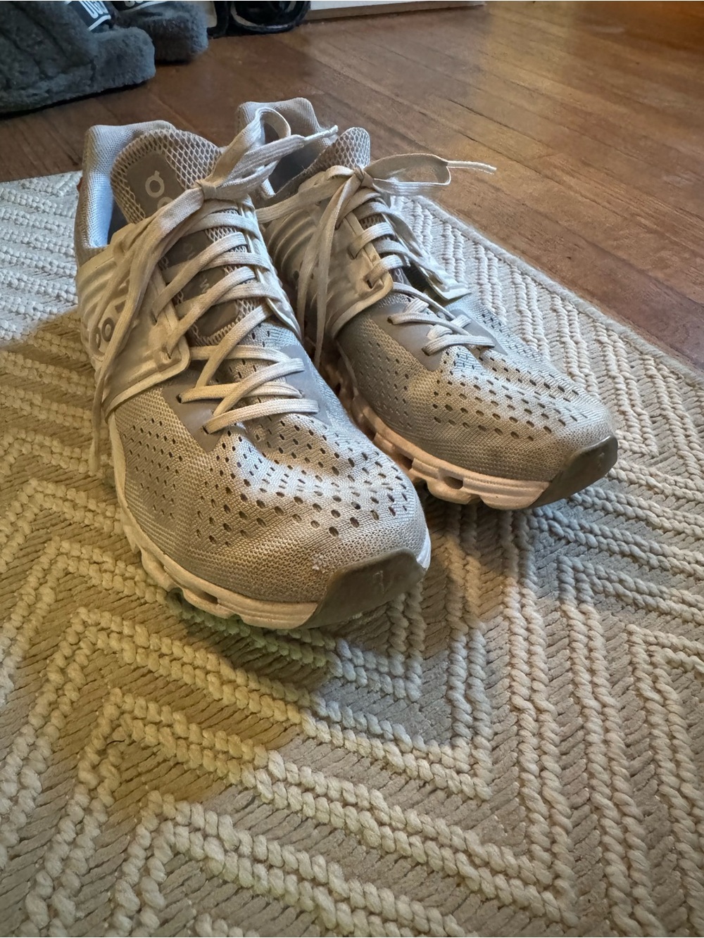 On Running Women's Athletic Lace-Up Sneakers in Grey/White/Light Pink